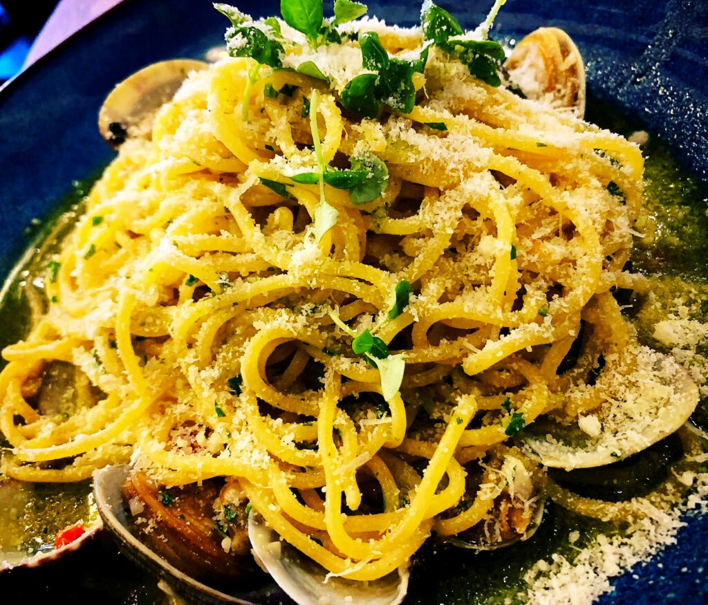 The spaghetti with baby clams