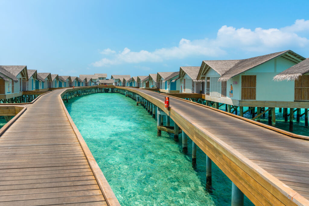 The over water villas at the resort