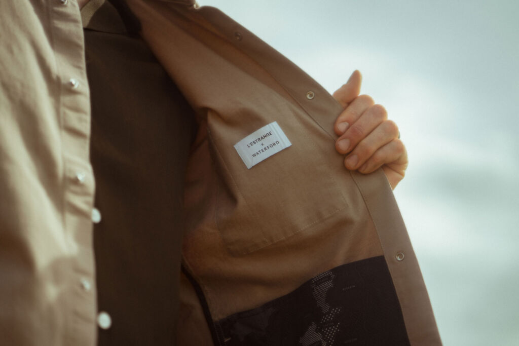 The collaborative label inside one of the jackets