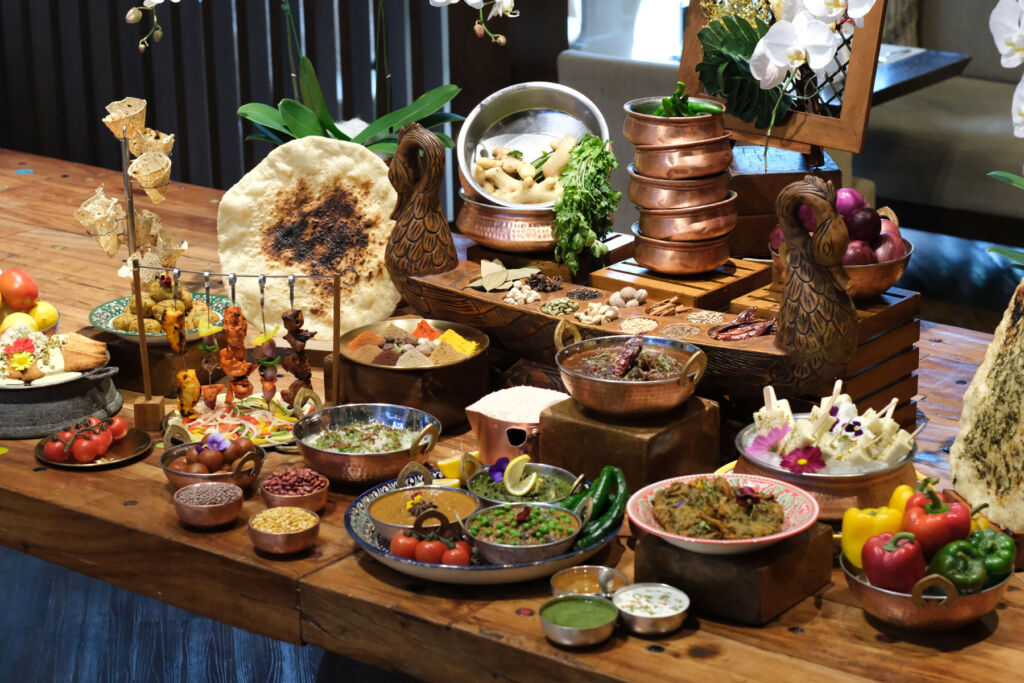 A buffet of some of the spice-filled dishes