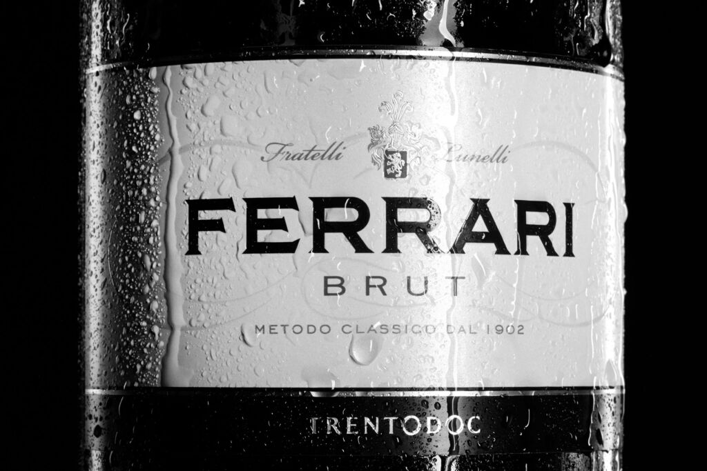 A close up view of the Ferrari BRUT label