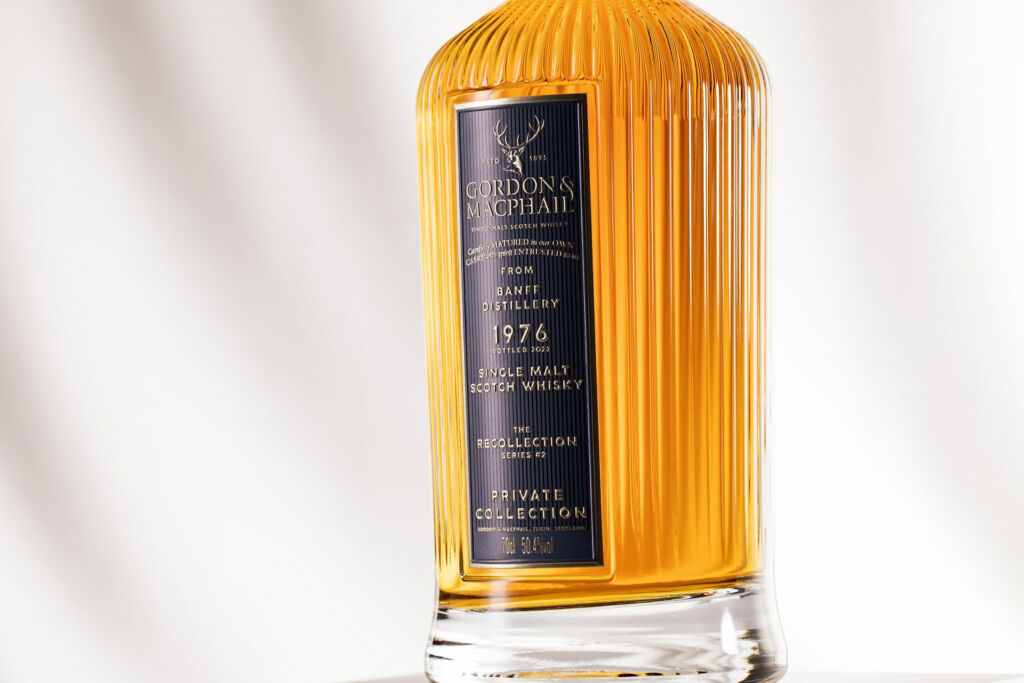 A close look at the label on the Gordon & MacPhail 1976 fro the Banff Distillery
