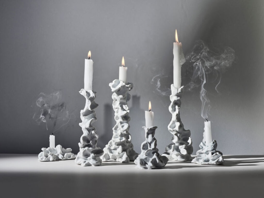 Artist Rolf Sachs' Berührung Porcelain Candlestick Collection for Nymphenburg