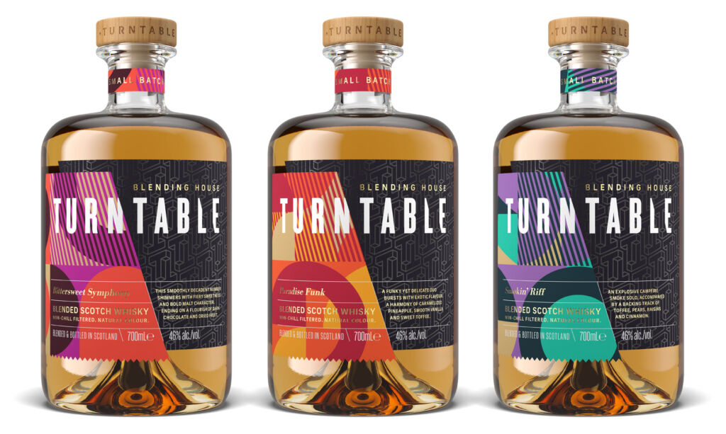 The three Turntable Core Range Whiskies