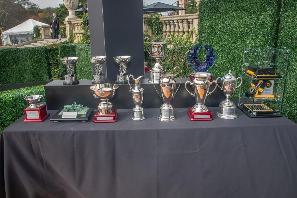 The trophies on a table