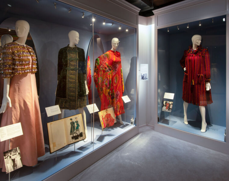 A display of women's clothing at the exhibition