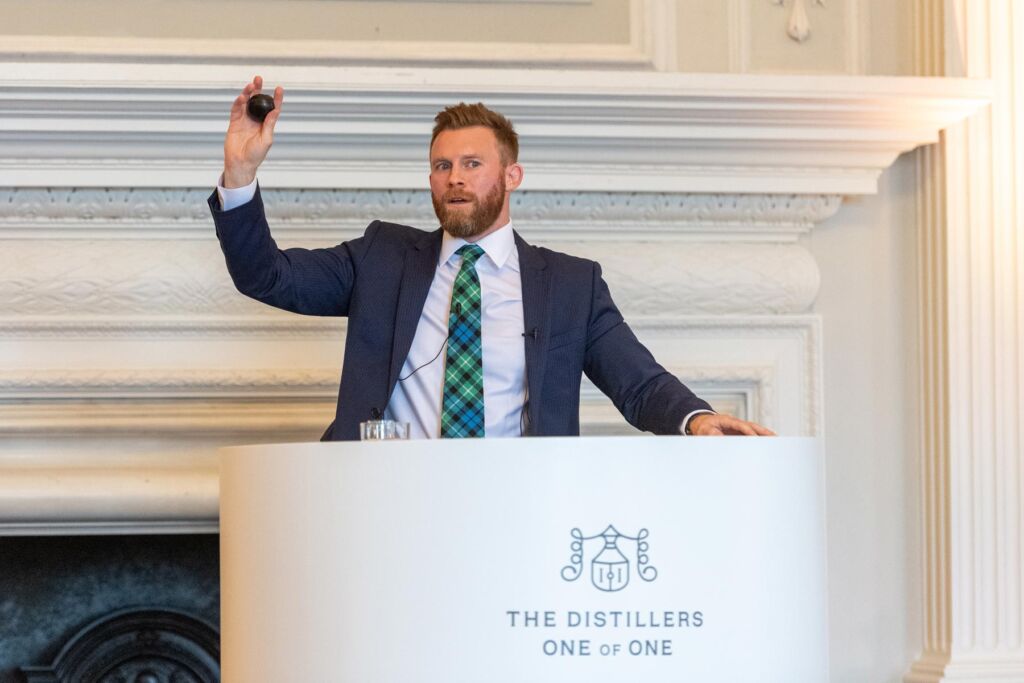 Sotheby’s Global Head of Whisky, Jonny Fowle conducting the auction