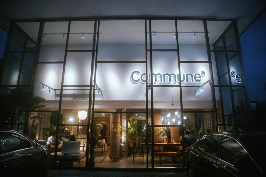 The exterior of the new showroom in Bangsar at night