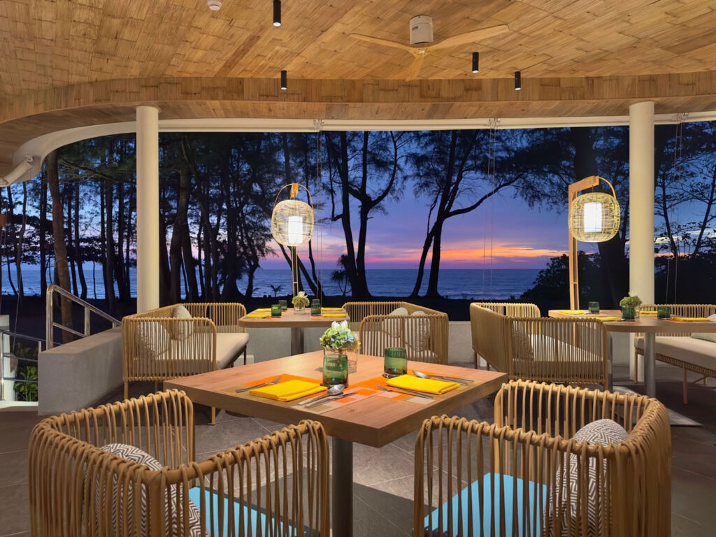 The view from Ocean Kitchen at sunset