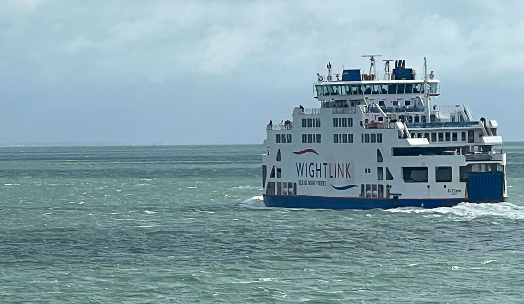 The Wightlink Ferry heading out to sea