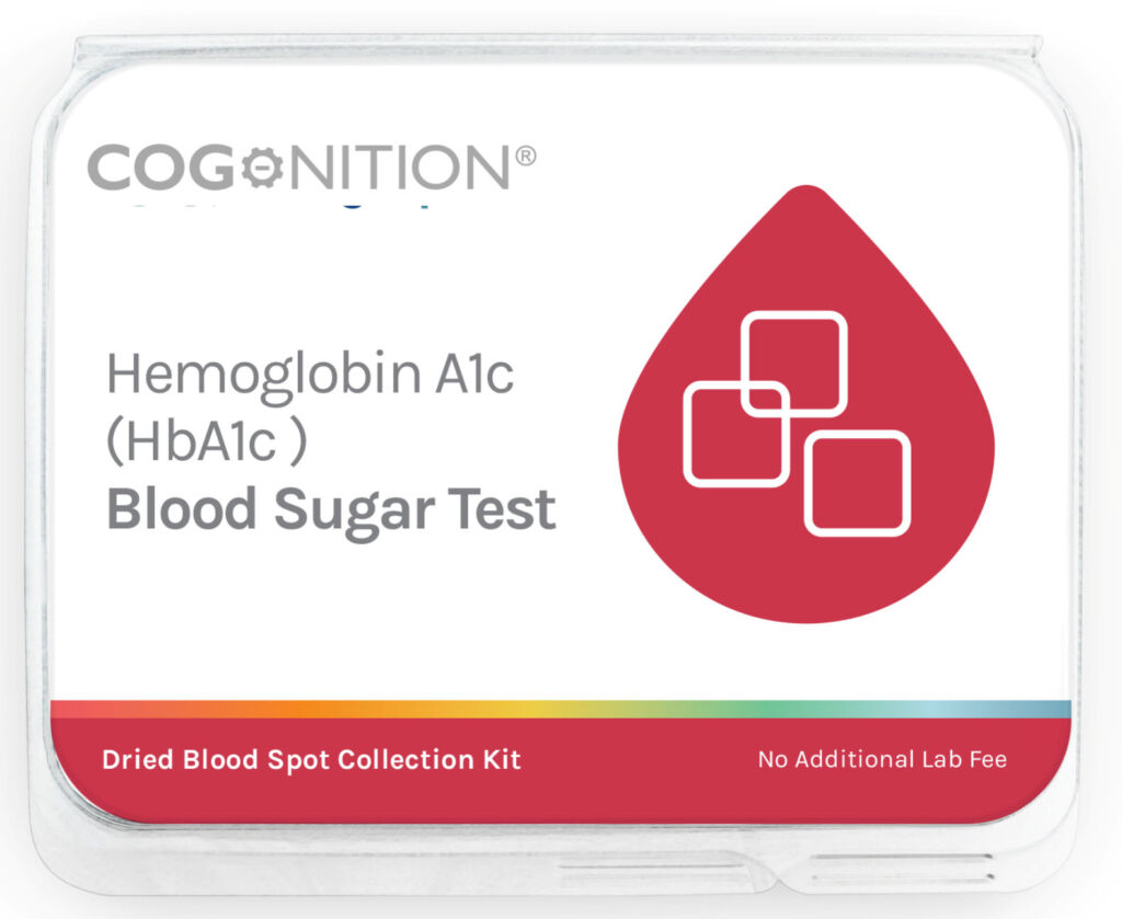 A graphic showing the Hemoglobin blood sugar test