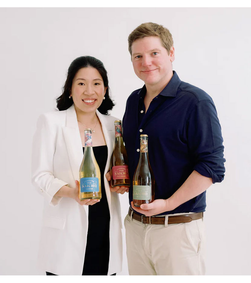 Charlie and Natalie, the founders of the drinks brand
