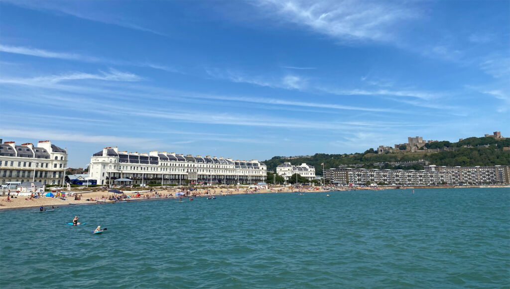 A photo showing the Dover Hotel Marina and Spa and the historic castle