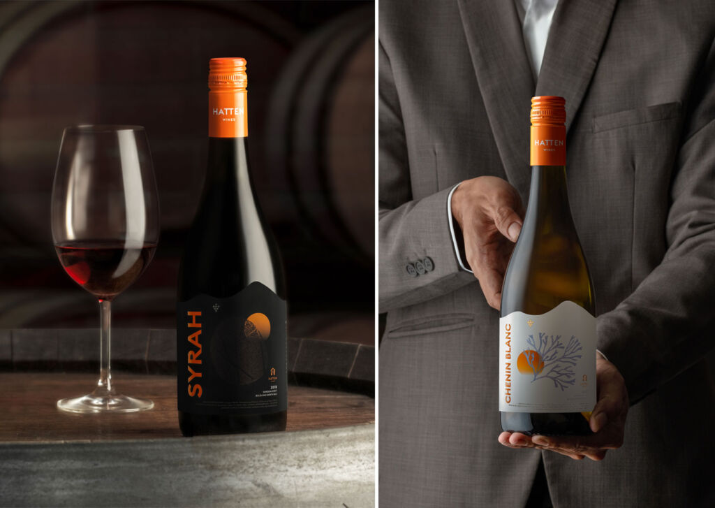Two photographs showing the new limited edition wines