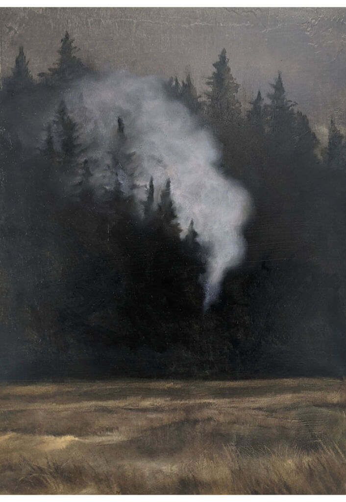 Jonathan Alibone's painting 'A View of The Forest at Dusk