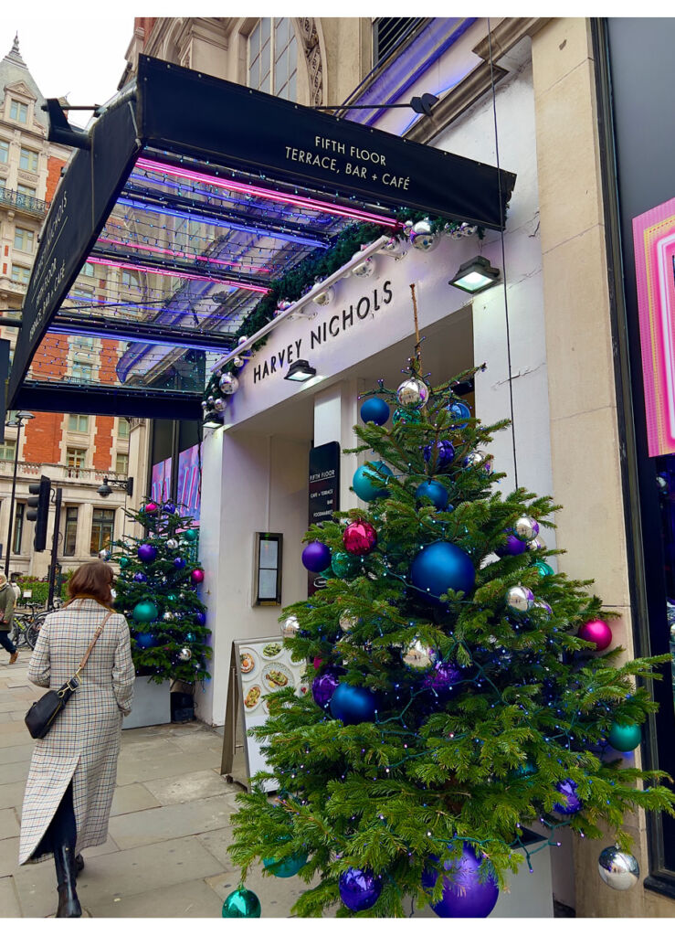A christmas tree outside the Harvey Nichols department store