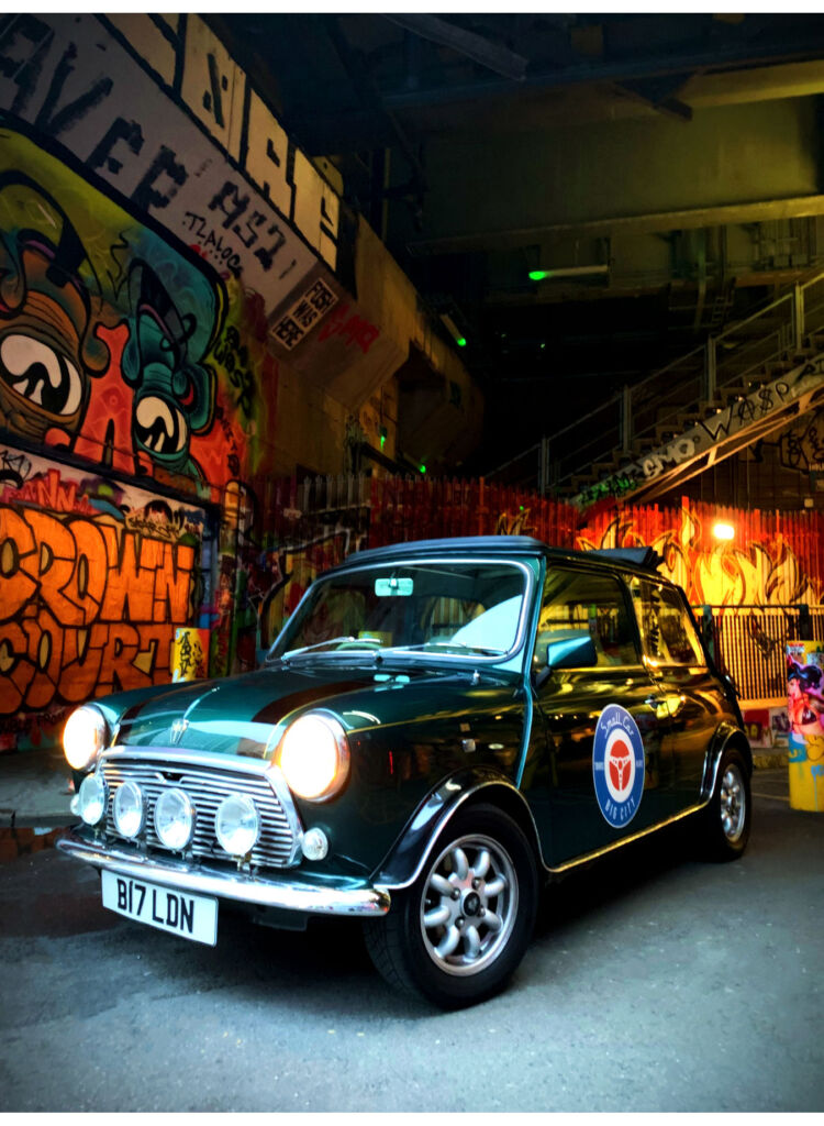 The car parked inside the Leake Street Tunnel