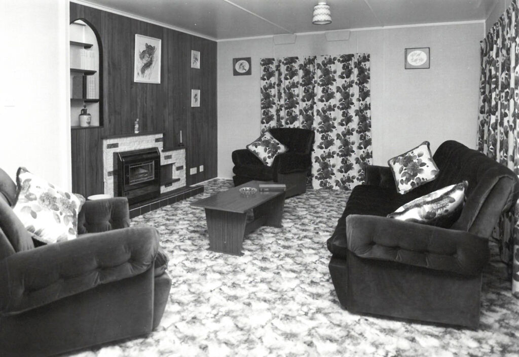 The typical decor inside one of the homes in the 1970s