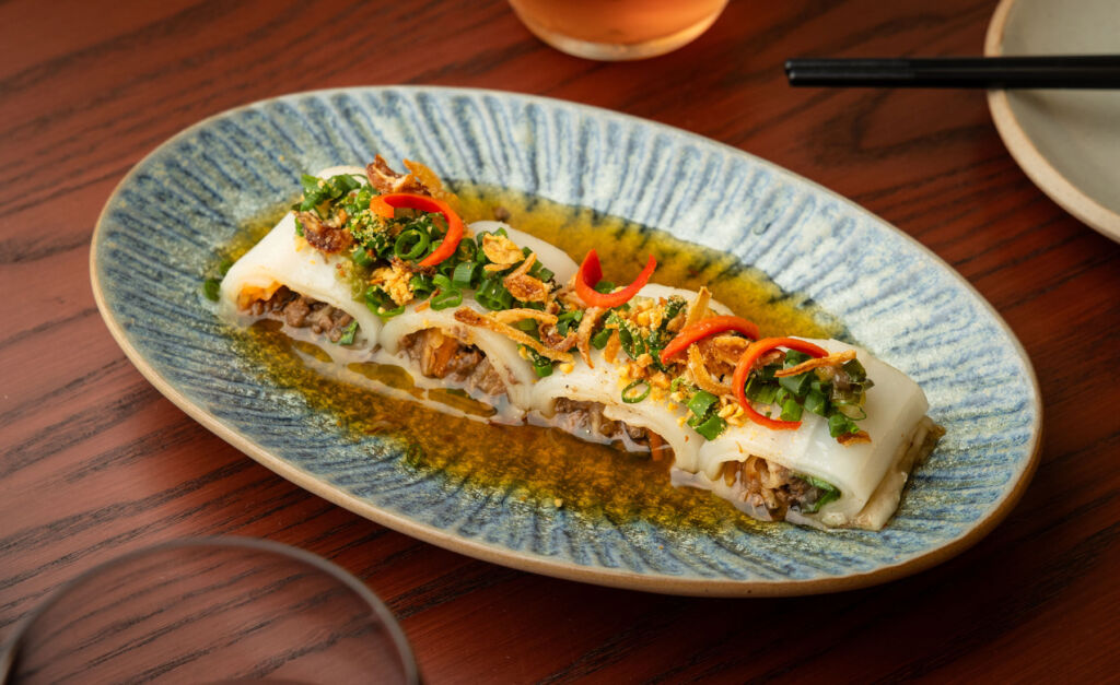 The Pho Roll Dish, sliced in ready to eat pieces