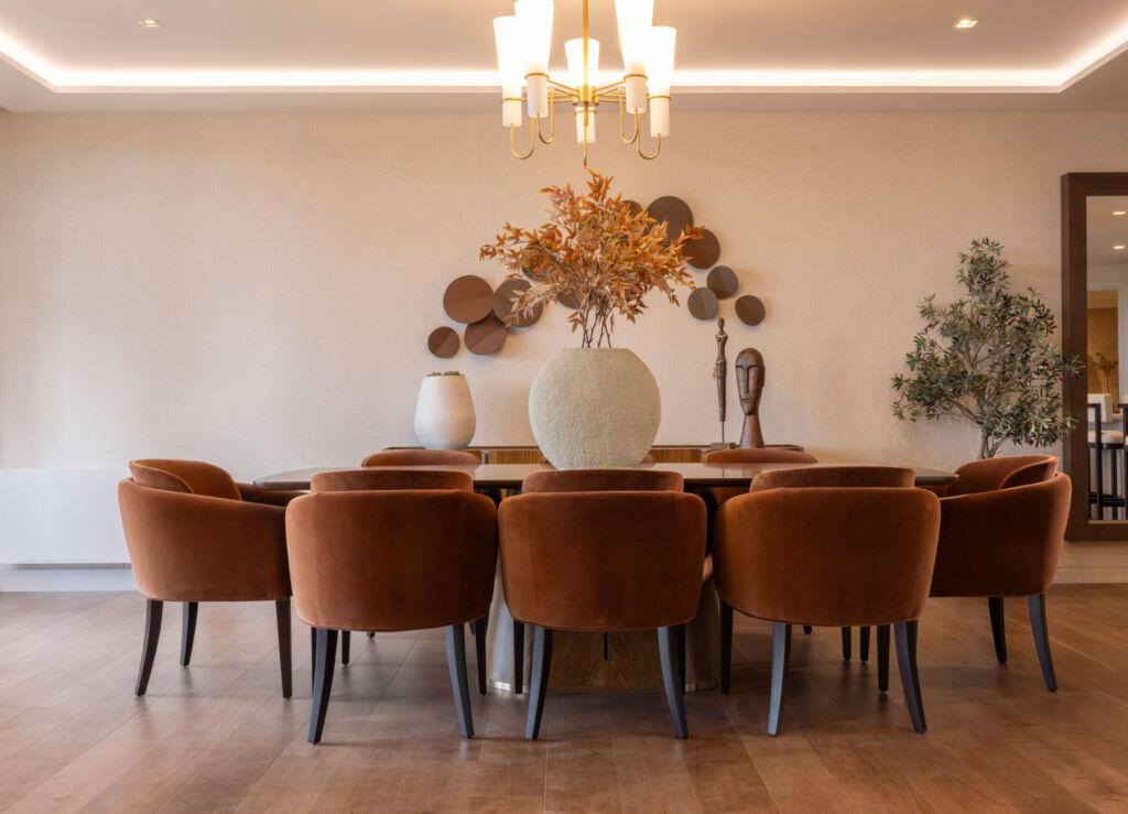 A dining room in one of the high-end properties