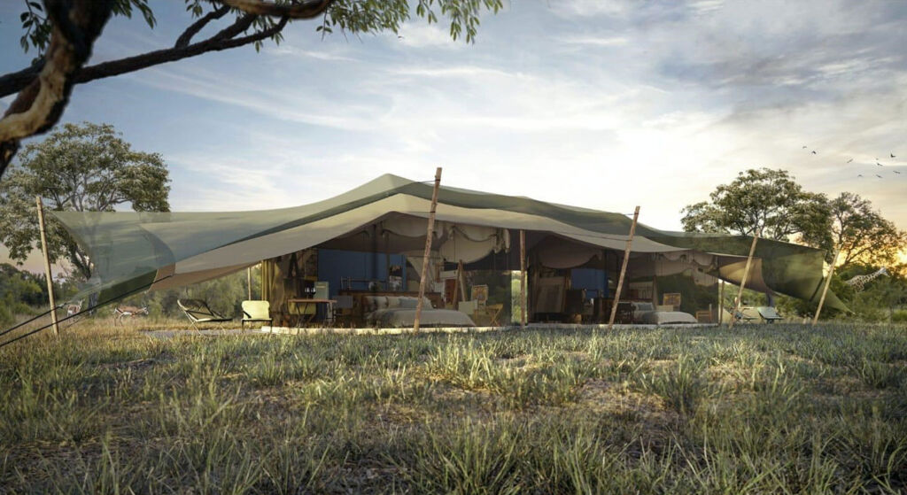 A rendering of the new family tent