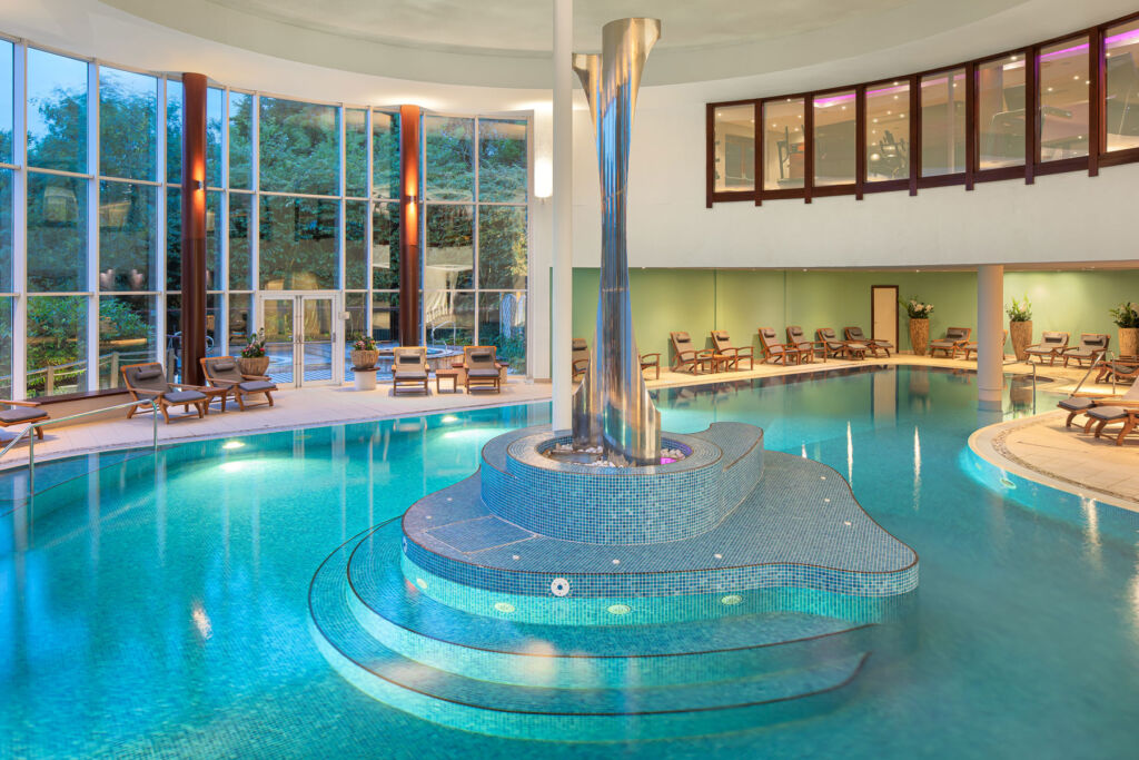 The indoor pool at the hotel