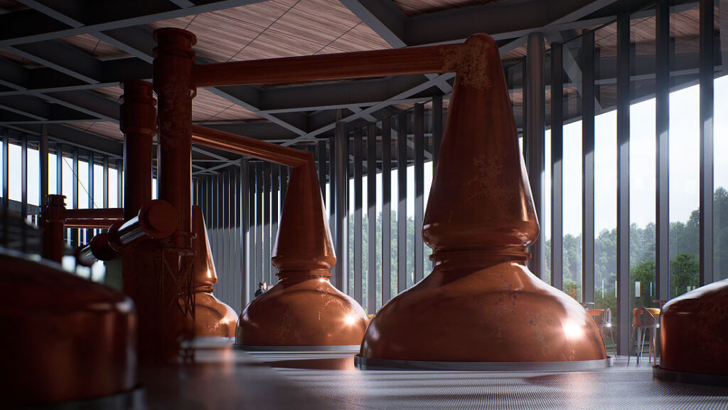 A rending of the stills at the proposed distillery