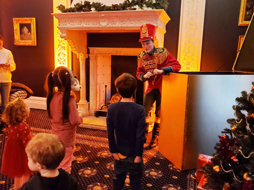 Children interacting with the festive story