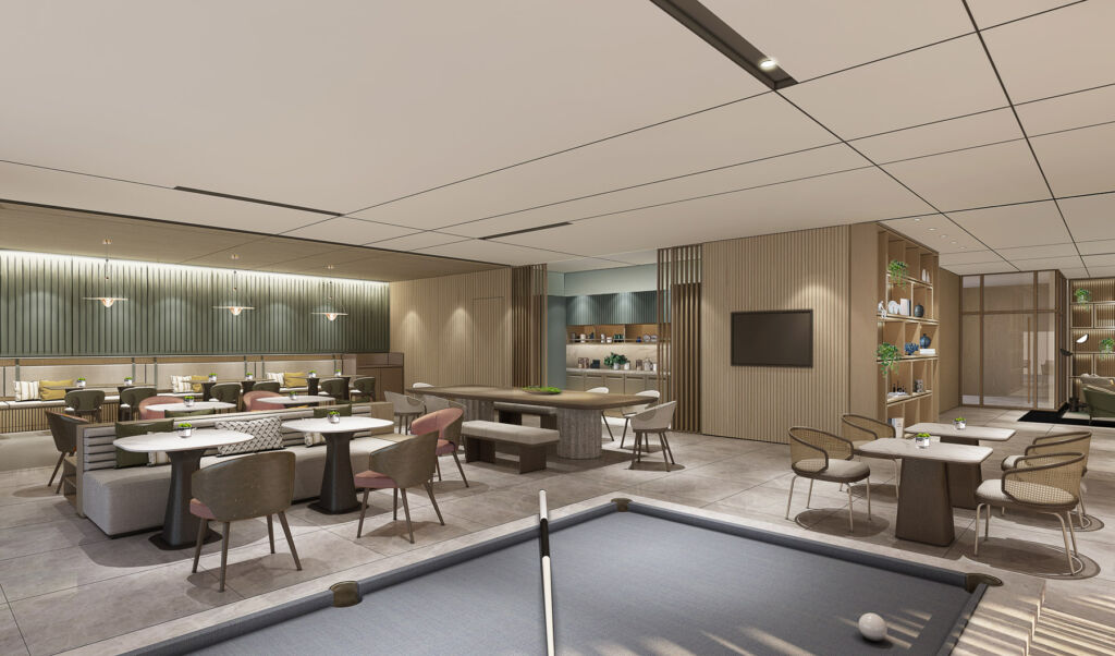 A rendering of the resident's lounge