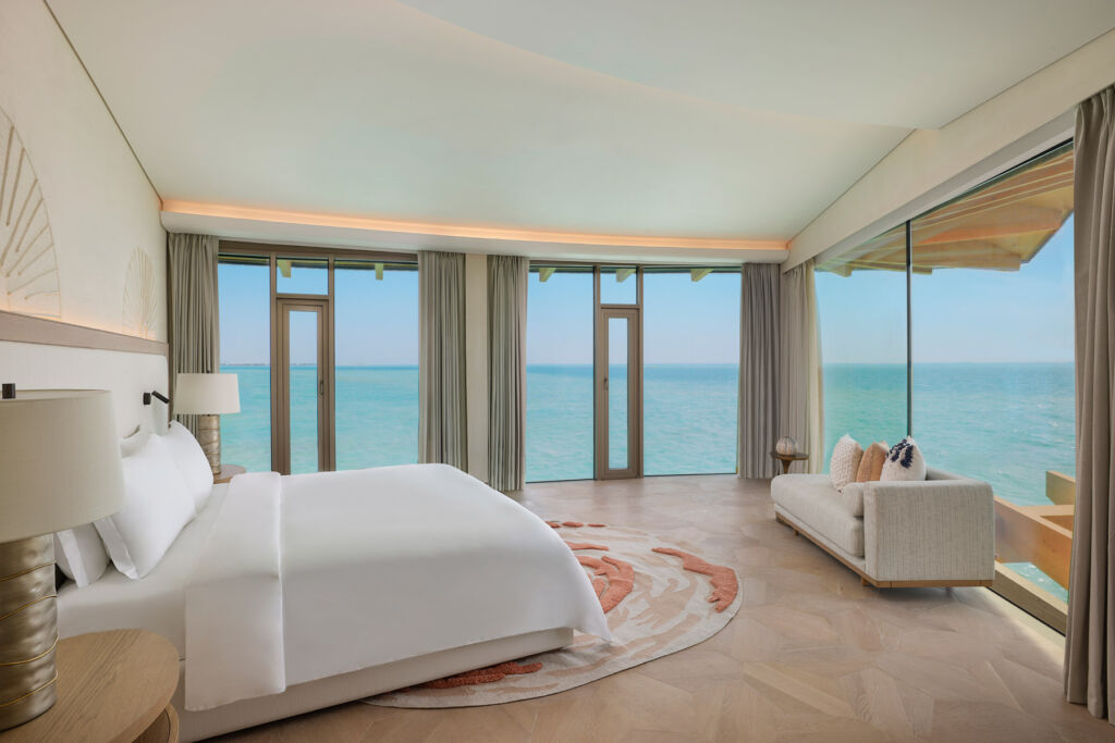 The incredible views from one of the waterfront bedrooms
