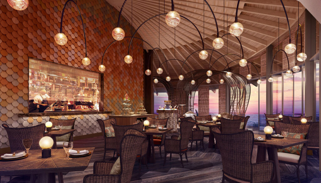 A rendering of the resort's main restaurant