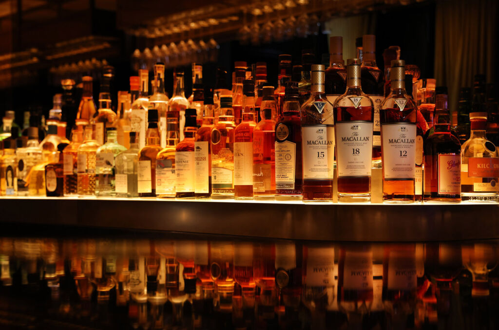 A photograph showing some of the rare spirits available to patrons