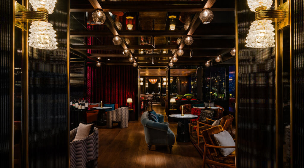 Qura Bar Opens Bringing a Sensory Odyssey, Rare Spirits and Hypnotic Views 10 A photograph showing the interior of the bar