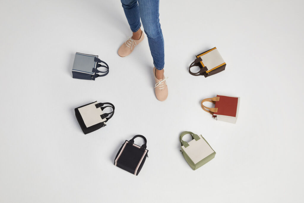 A photograph showing six of the mini bags