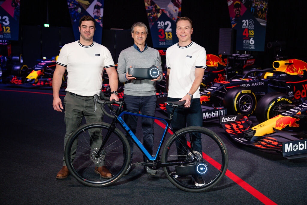 Alastair with Andy, who is holding the device and Sir Chris Hoy