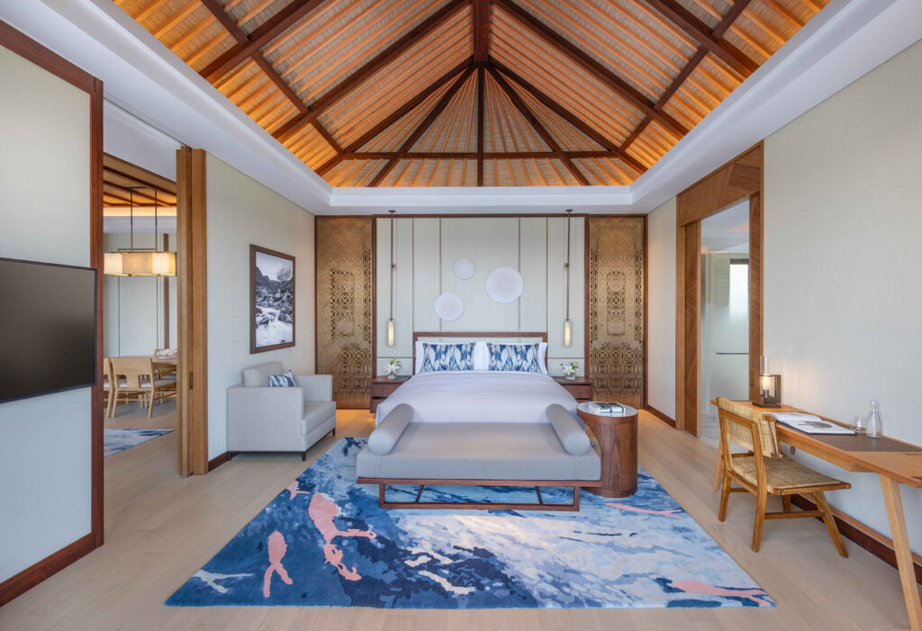 The bedroom inside one of the Sea VIew Pool Villas