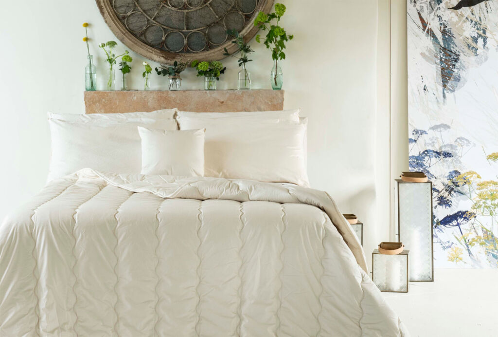 The Hopeman bedding collection on a King Sized bed