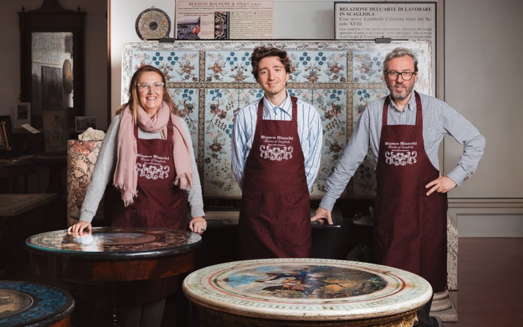 The 5 Family Businesses Shortlisted for the 2024 PFV #FamilyIsSustainability Prize 13 Elisabetta, Leonardo and Alessandro in the room of the ancient scagliole