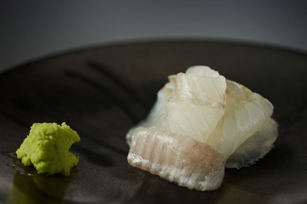 A plate of flatfish sashimi