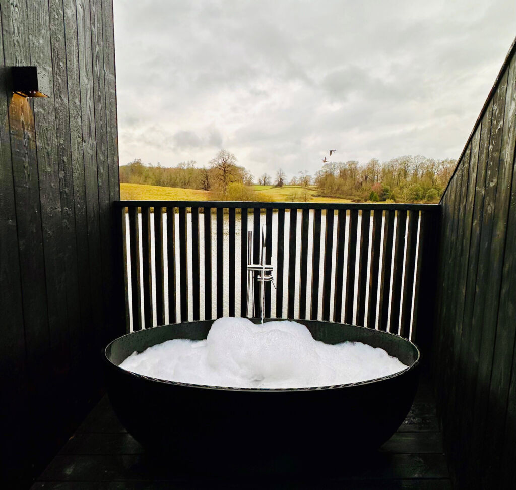 The hot tub at one of the lodges