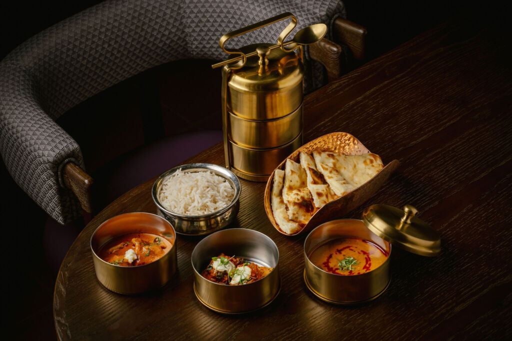 A photograph of the Tiffin Box lunch set