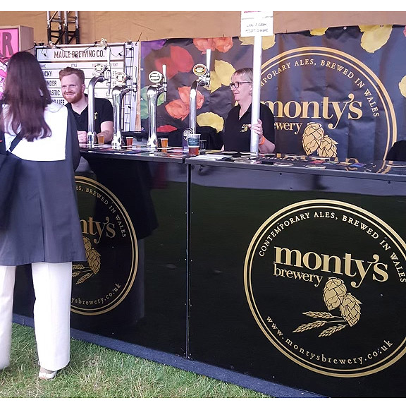 The team inside the Monty's Brewery booth