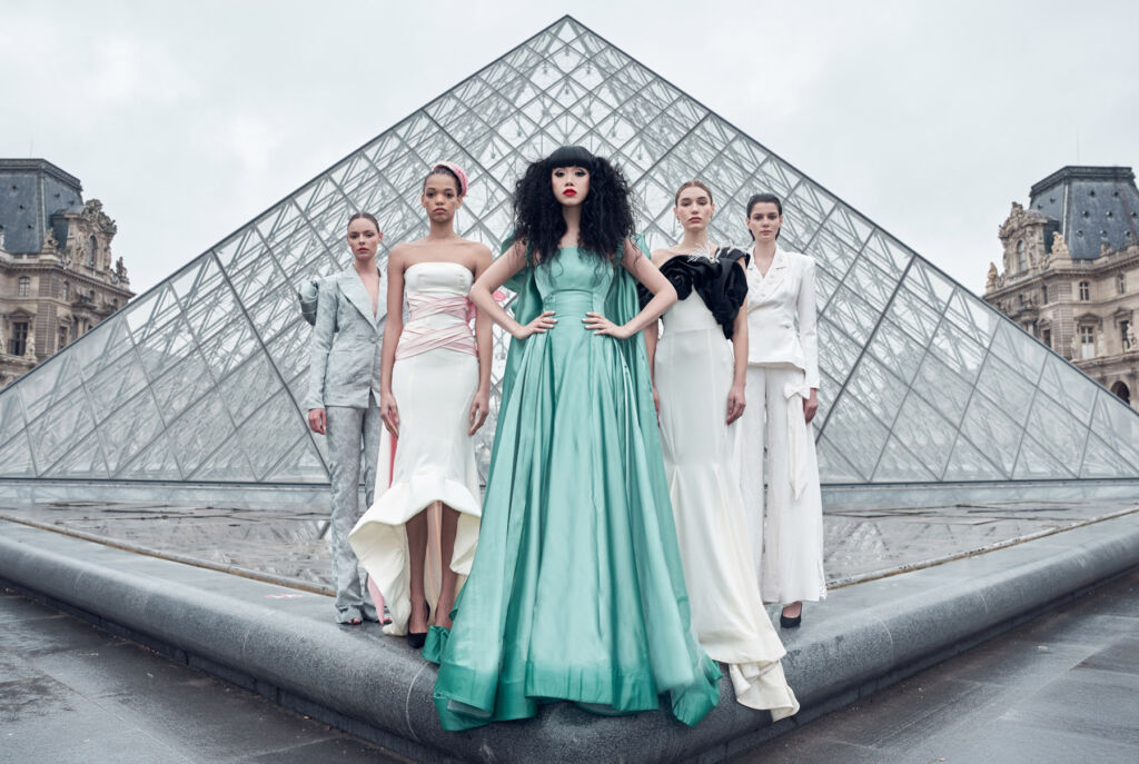 Jessica and four models wearing OTKUTYR 