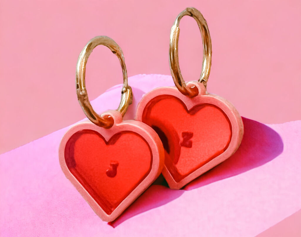 Personalised heart shaped earrings
