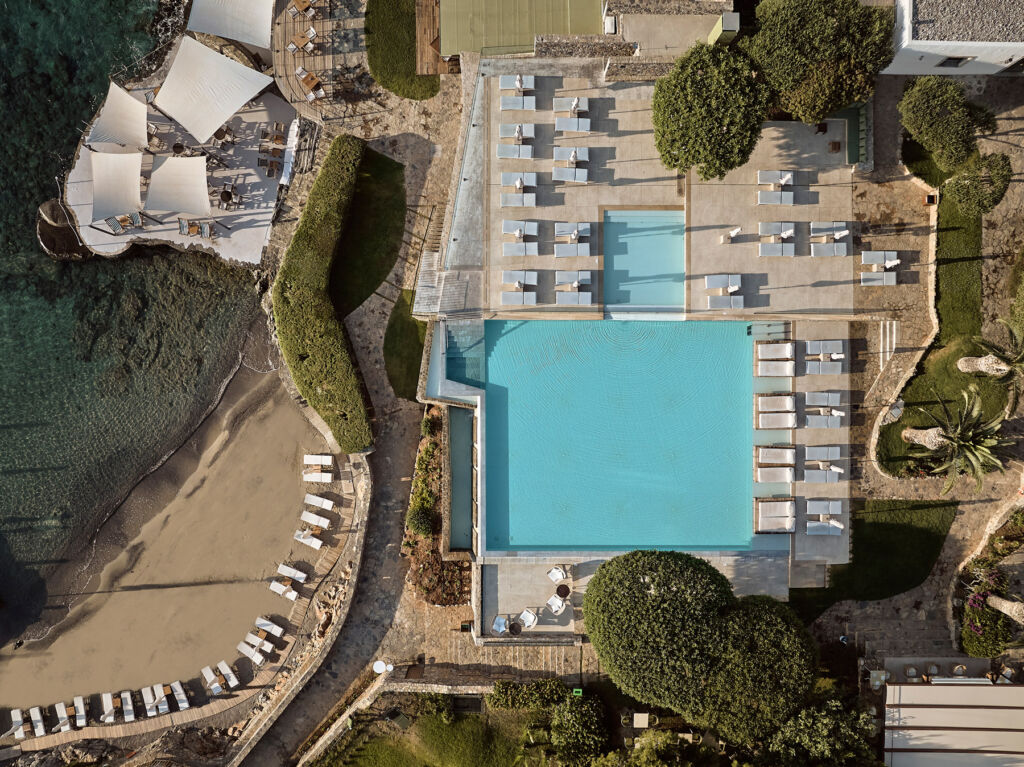 A top down view of the facilities on the seafront