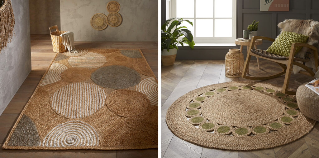 Two rugs made using sustainable materials