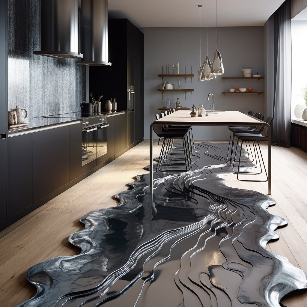 A photo showing how metallic colours and transform the look and feel of a kitchen