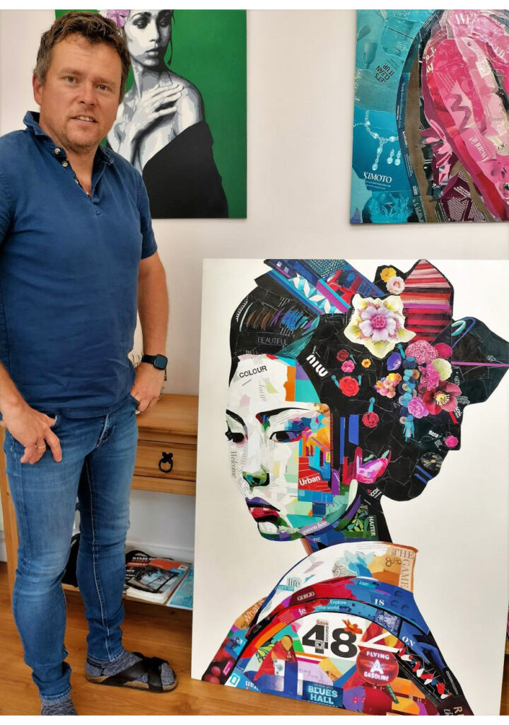 One of the artists showcasing his works