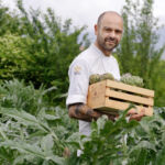 Veselin Kalev foraging fresh vegetables