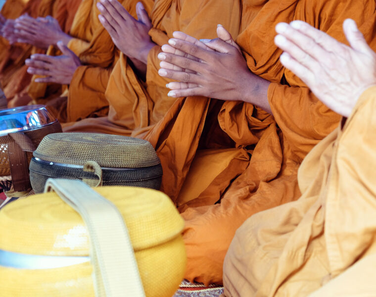 Thai Monks offering blessings